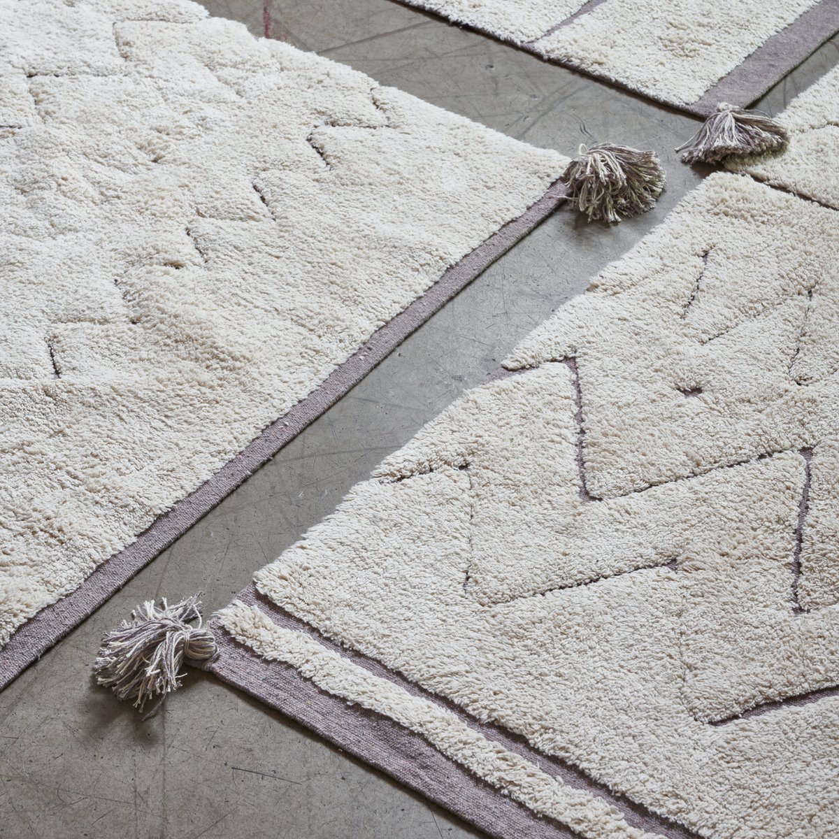 Tapis recyclé rectangulaire en coton azteca  RECYCLÉ naturel, LORENA CANALS
