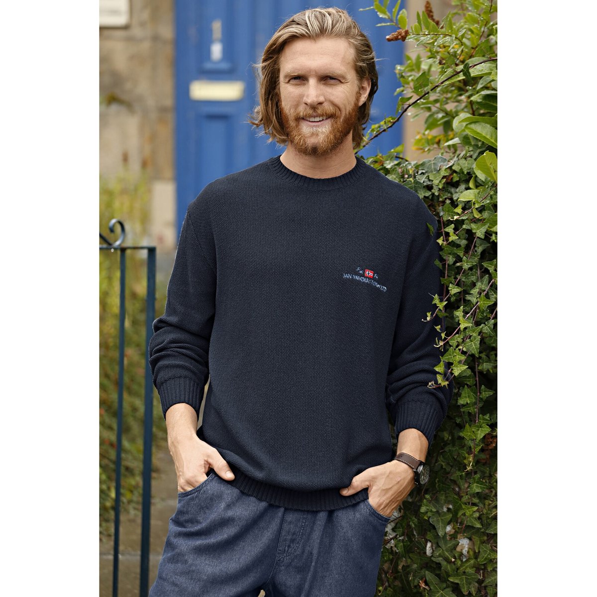 Pull ALBREKT bleu foncé, JAN VANDERSTORM