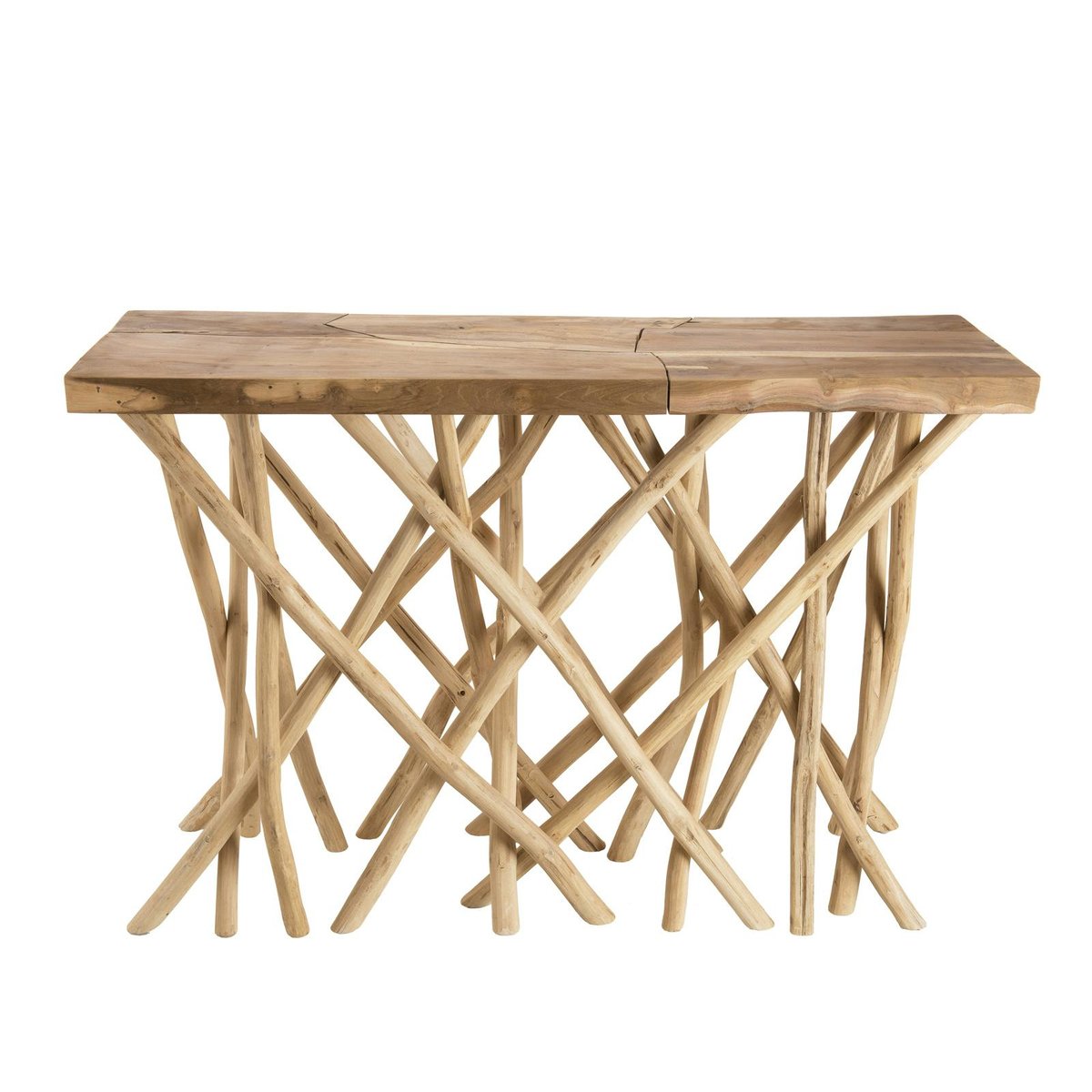 Console en bois de teck et bois flotté style exotique 120cm JAIPUR bois naturel, PIER IMPORT