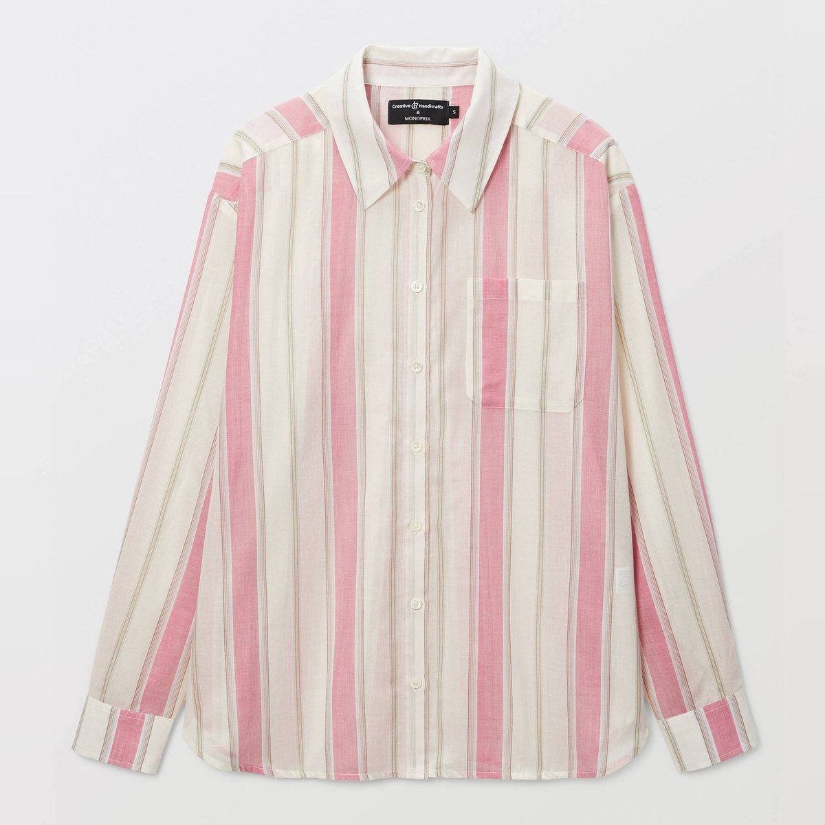 Chemise manches longues rayée en coton BIO GOTS azalee, MONOPRIX