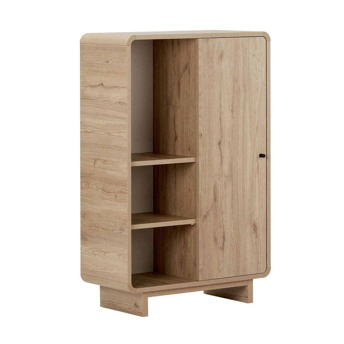 Buffet étagère moderne en bois, 1 porte MARFA chêne, PIER IMPORT
