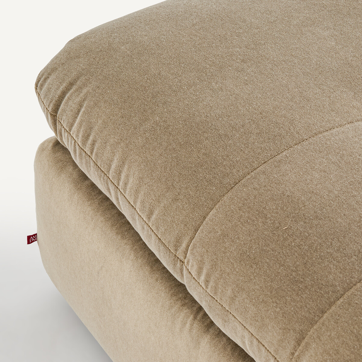 Repose-pieds modulable en velours stonewashed, GIULIANO gris shiitaké, AM.PM