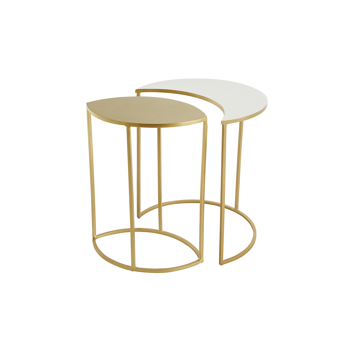 Table d'appoint en métal laqué TOSCANE blanc, MILIBOO