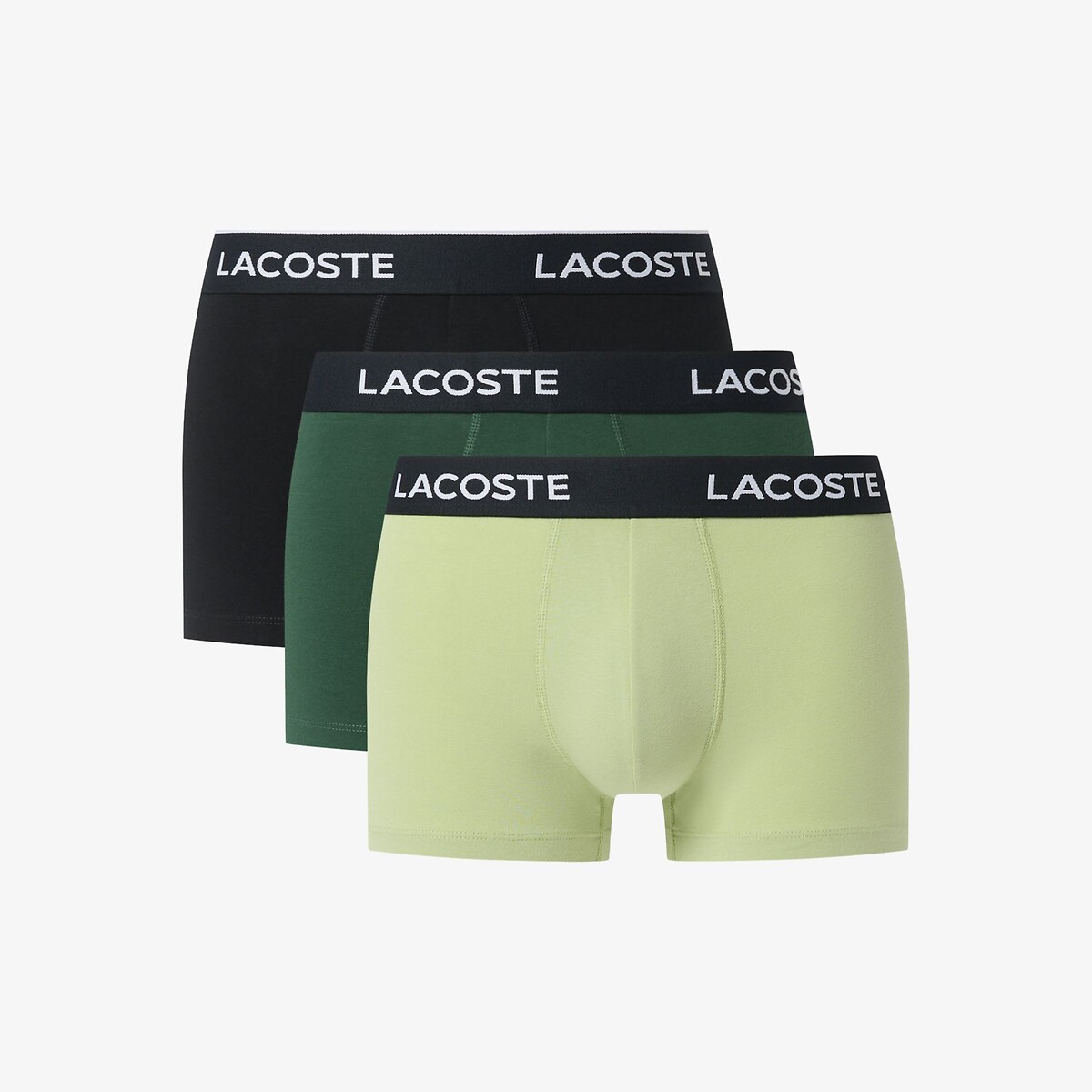 Lot de 3 boxers courts coton stretch vert-30w, LACOSTE