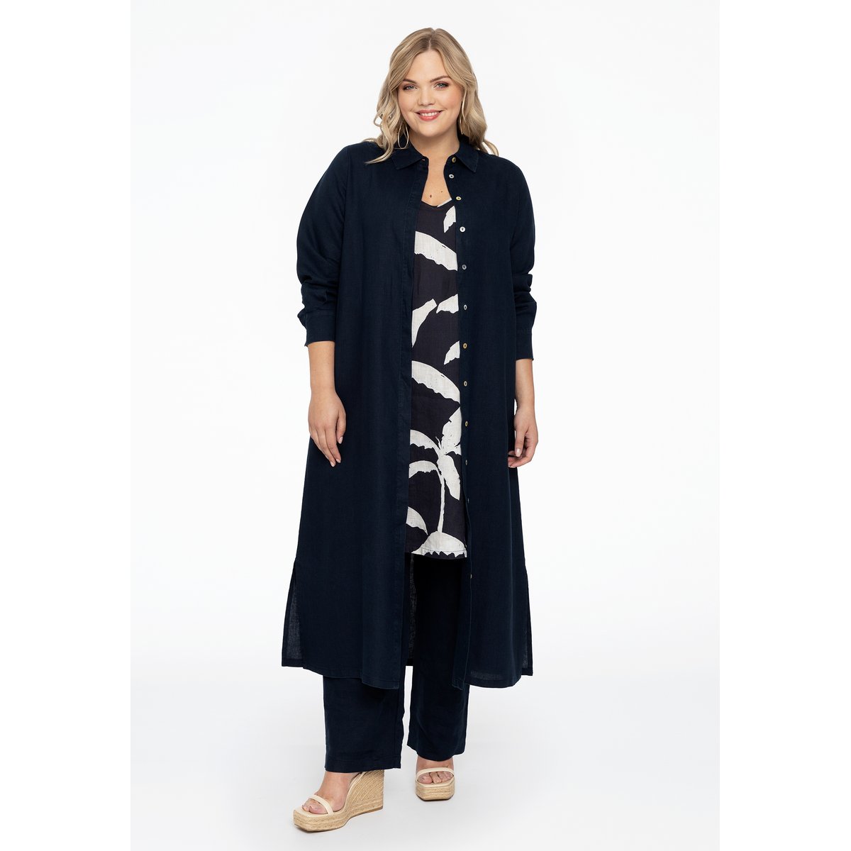 Chemise avec manches longues bleu, YOEK