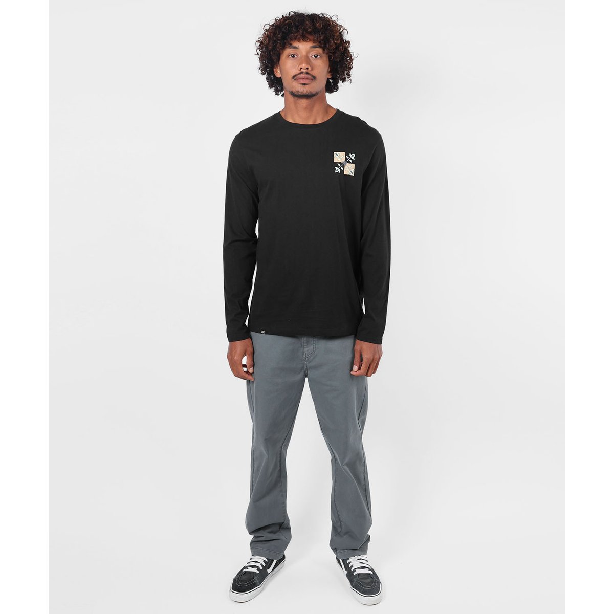 Tee-shirt manches longues TILE black, OXBOW