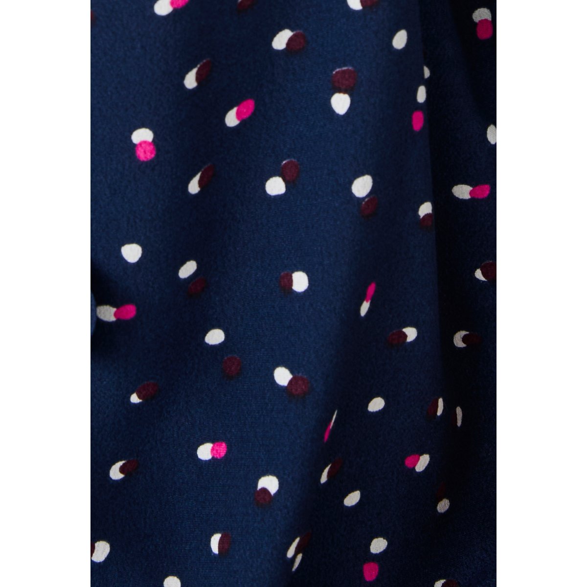 Chemisier lavallière imprimé pois bleu marine pois, DAMART