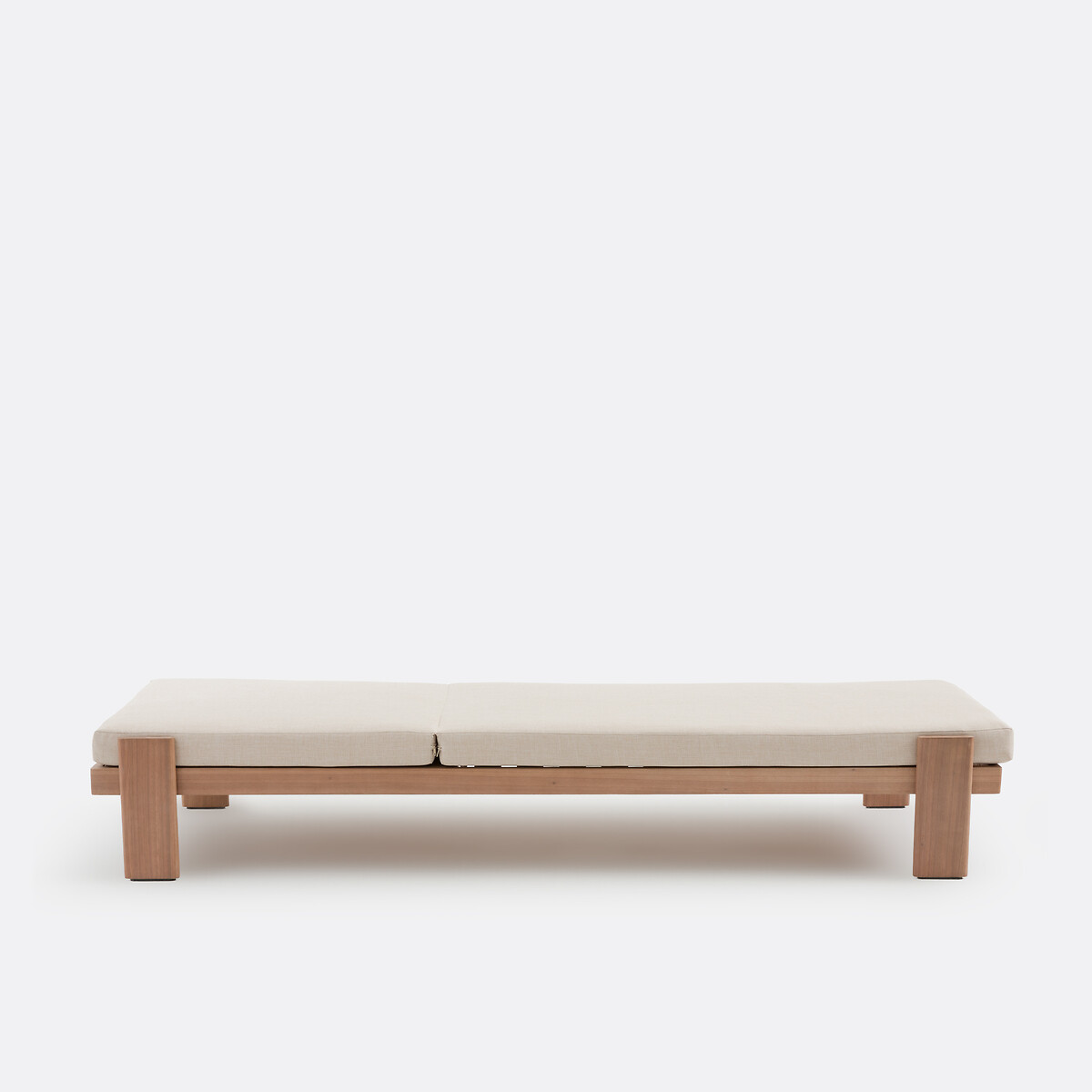Bain de soleil 5 positions, en eucalyptus, avec matelas, ISLA coloris naturel, LA REDOUTE INTERIEURS