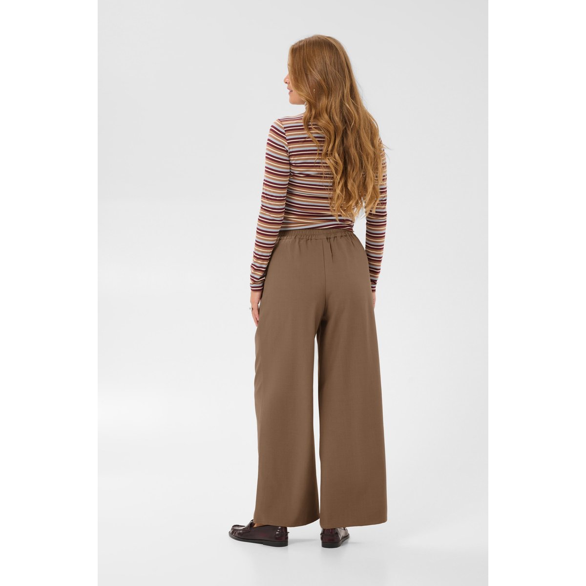 Pantalon casual marron caribou, KAFFE