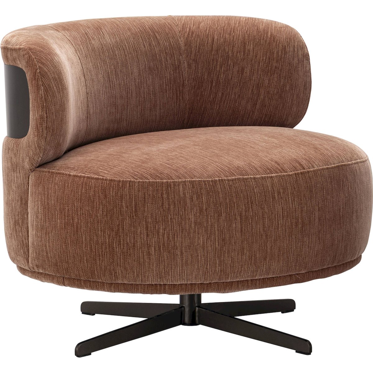 Fauteuil lounge pivotant texturé moka mousse, RECOLLECTION