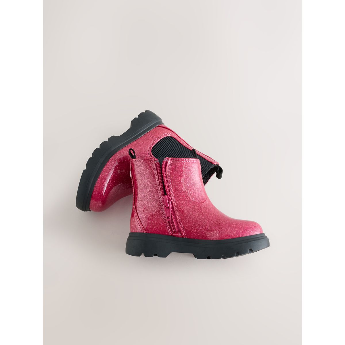 Bottines chelsea avec semelle épaisse rose scintillant, NEXT