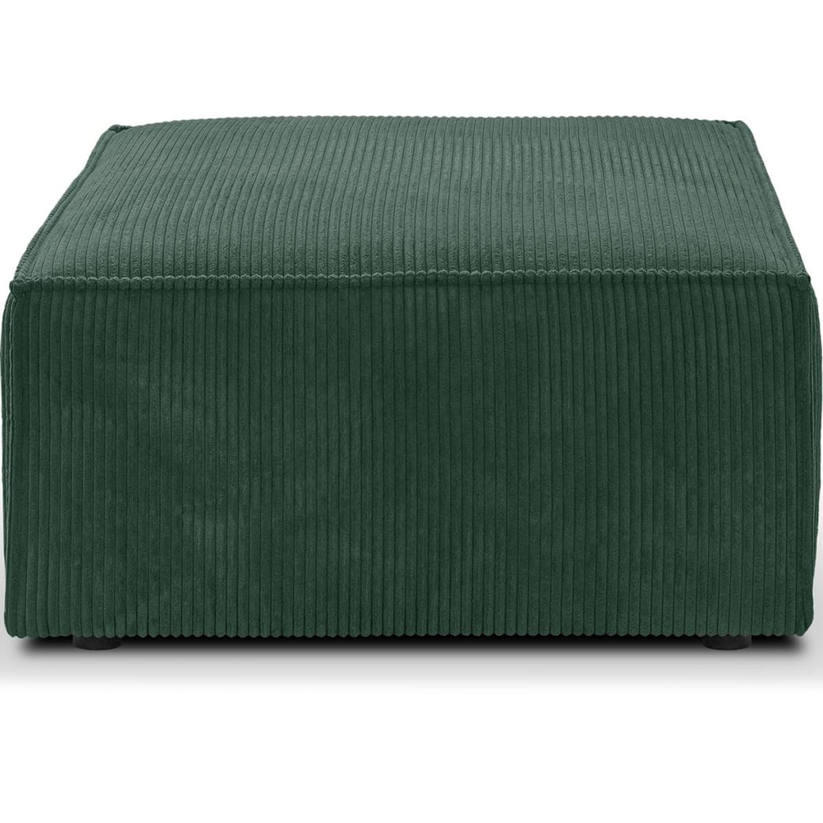 Pouf en velours côtelé - LIVIA vert forêt, HOMIFAB