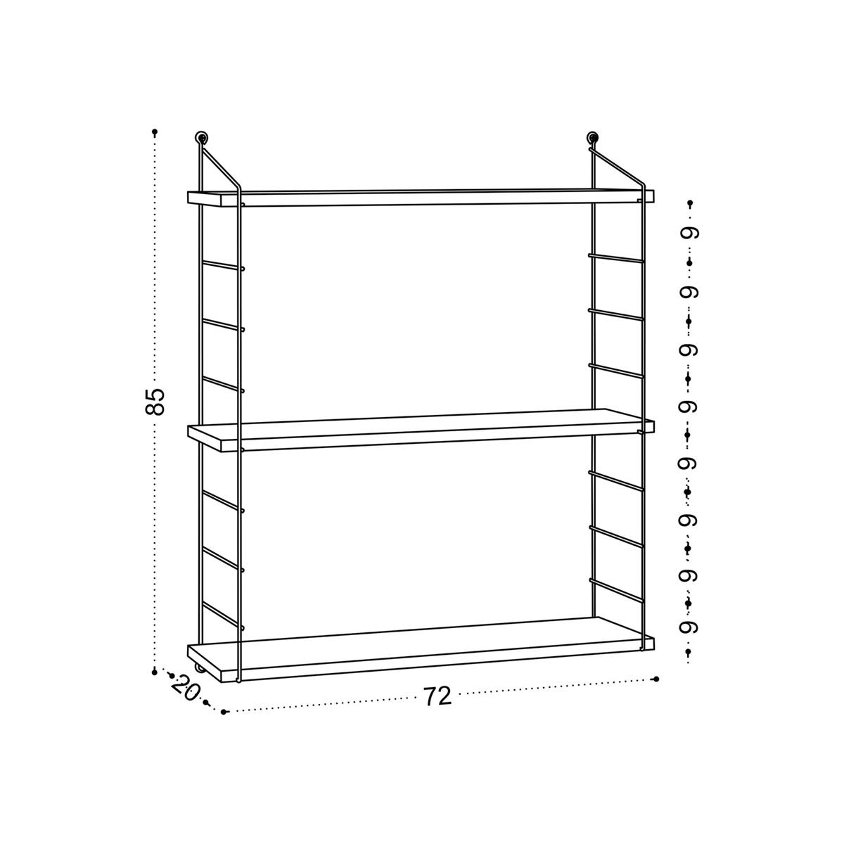 Etagère murale 3 niveaux en bois JENA blanc, PIER IMPORT