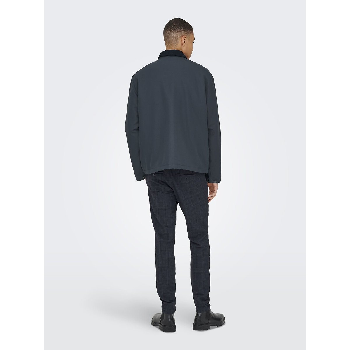Giacca con collo in velluto a contrasto, Kosmo blu notte, ONLY & SONS