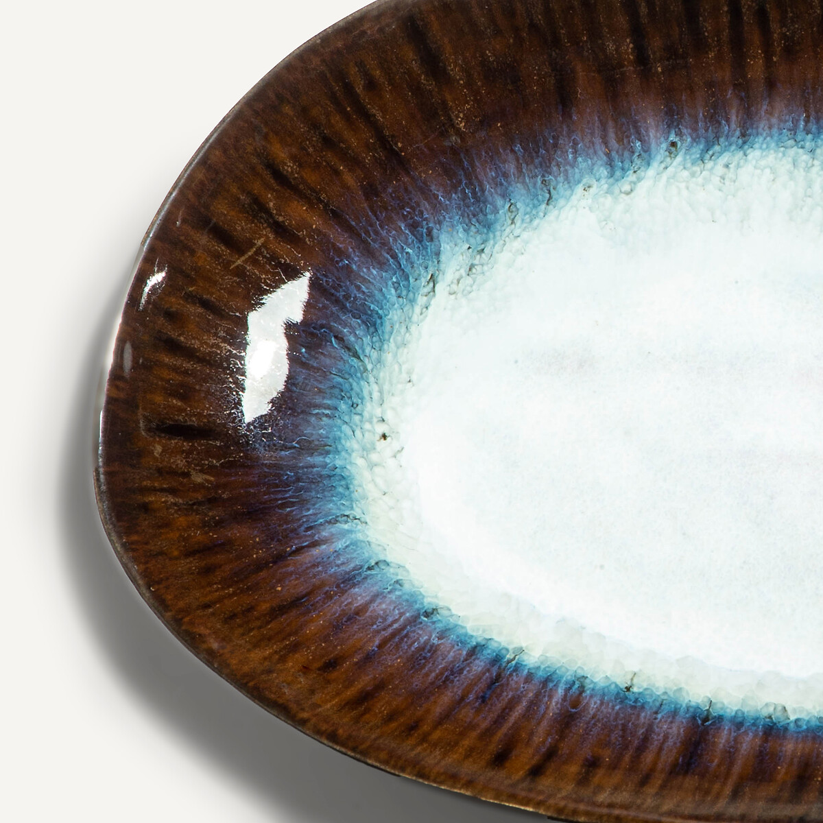 Plat en grès Mytili blanc/bleu nuit, AM.PM