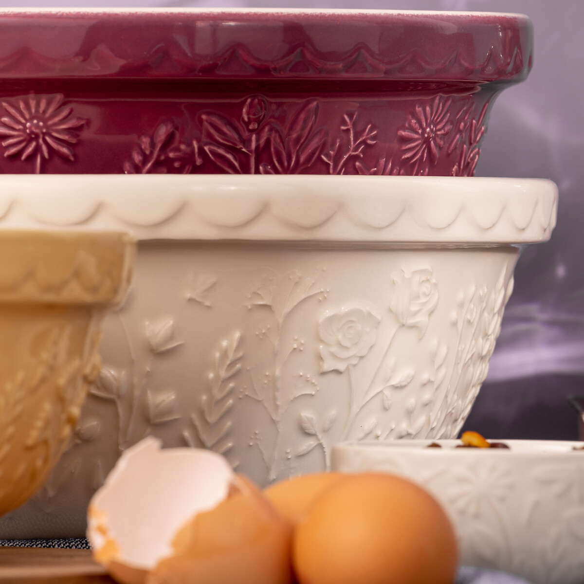 In The Meadow 29cm Rose Mixing Bowl cream, MASON CASH