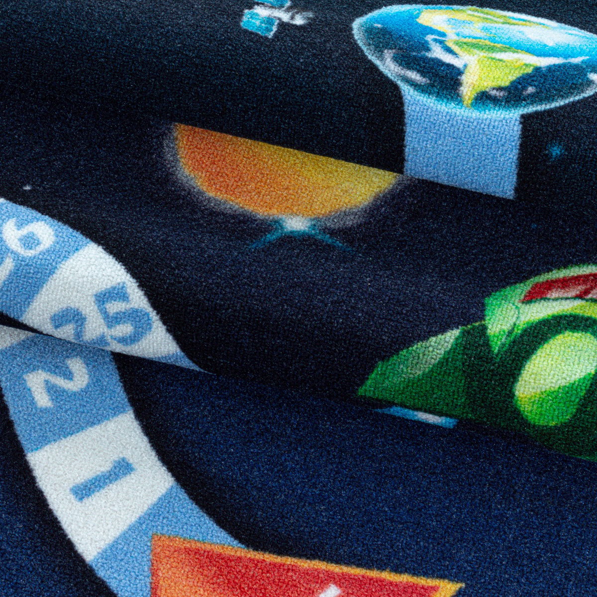 Tapis enfant jeu de l'oie PLAY bleu marine, NAZAR RUGS
