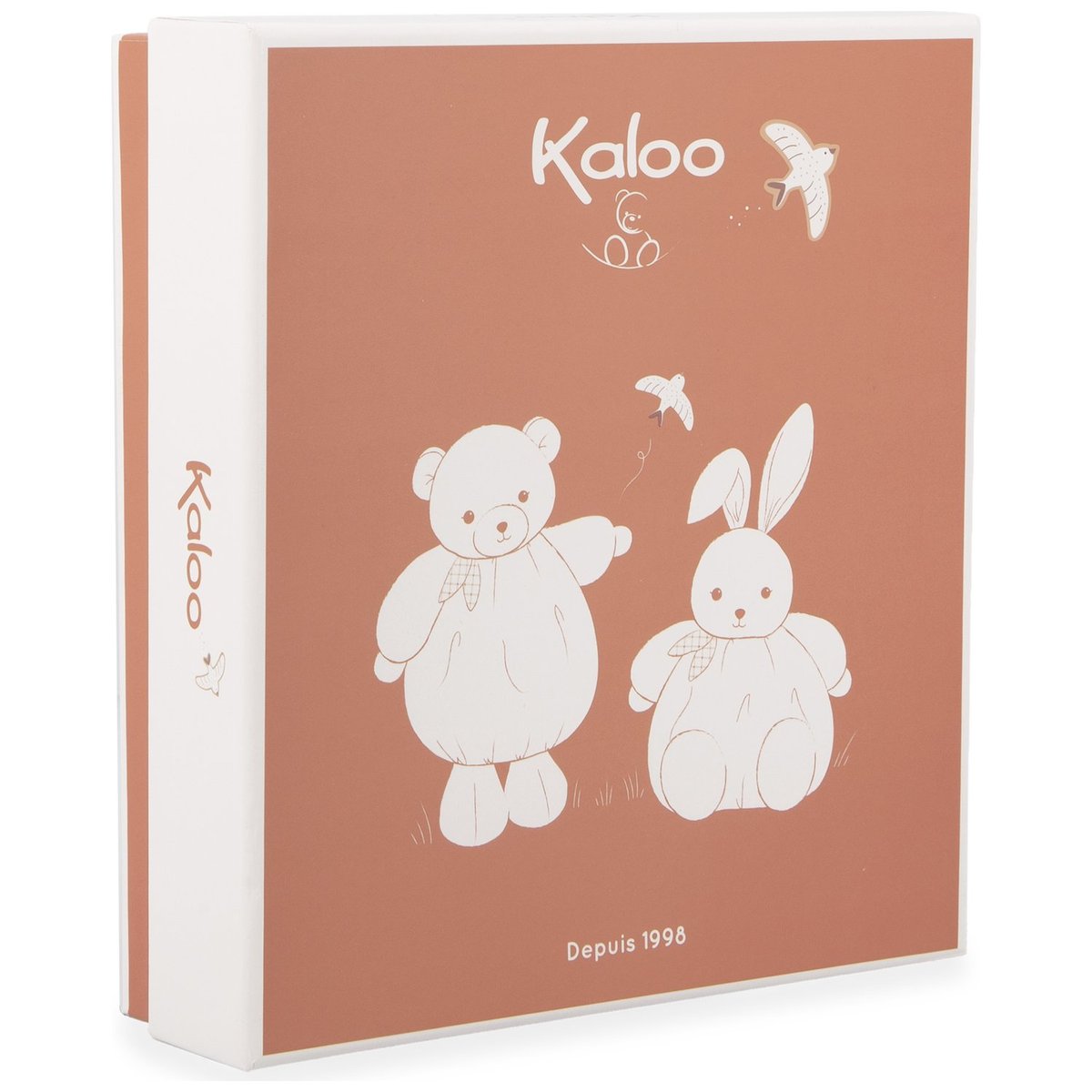 Doudou plat rouge, beige, blanc, KALOO