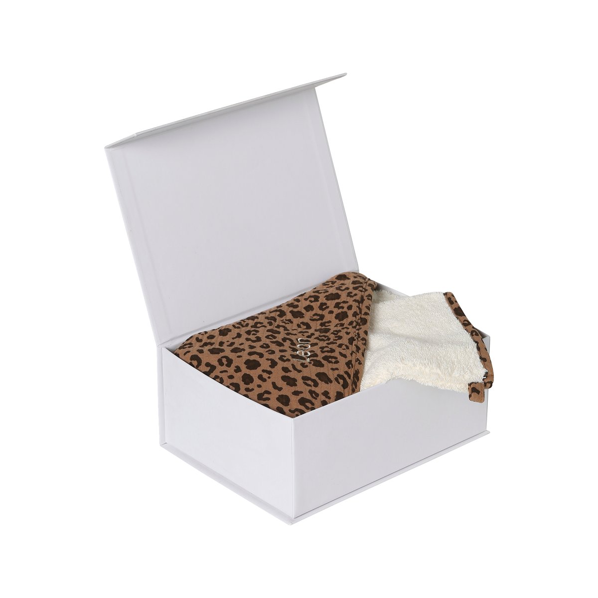 Coffret cadeau cape de bain et gant de toilette écru, ENVIE DE FRAISE