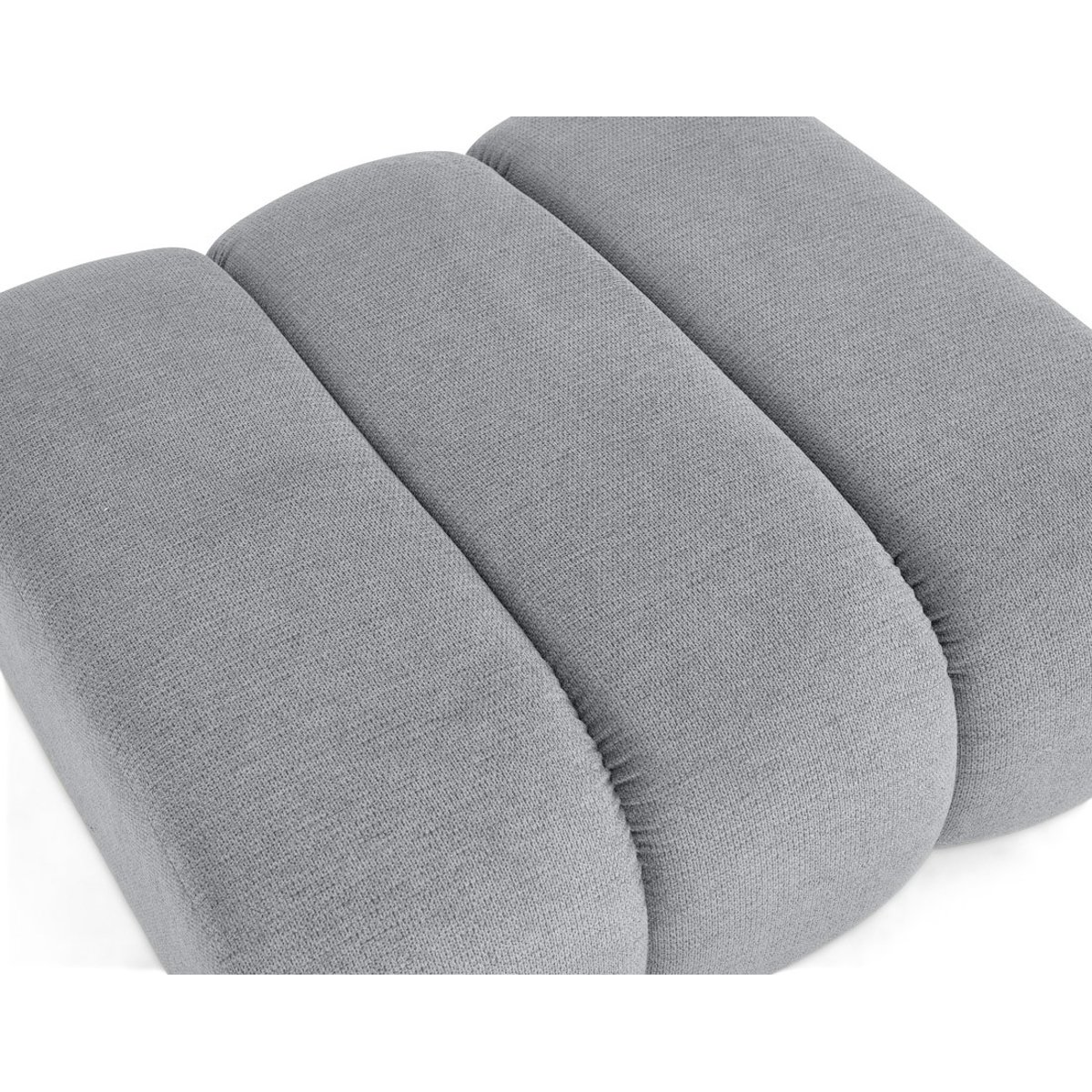 Pouf en tissu texturé, DEBBIE gris, BEST MOBILIER