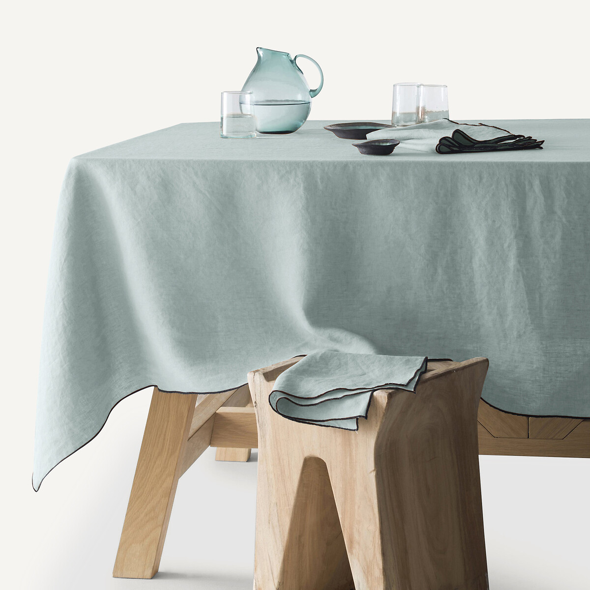 Nappe lin lavé, Suzy vert de gris, AM.PM