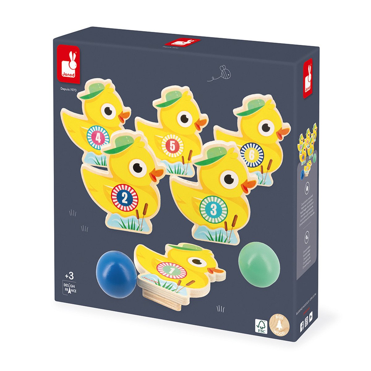 Jeu De Quilles En Bois, Jeu D'adresse multicolore, JANOD