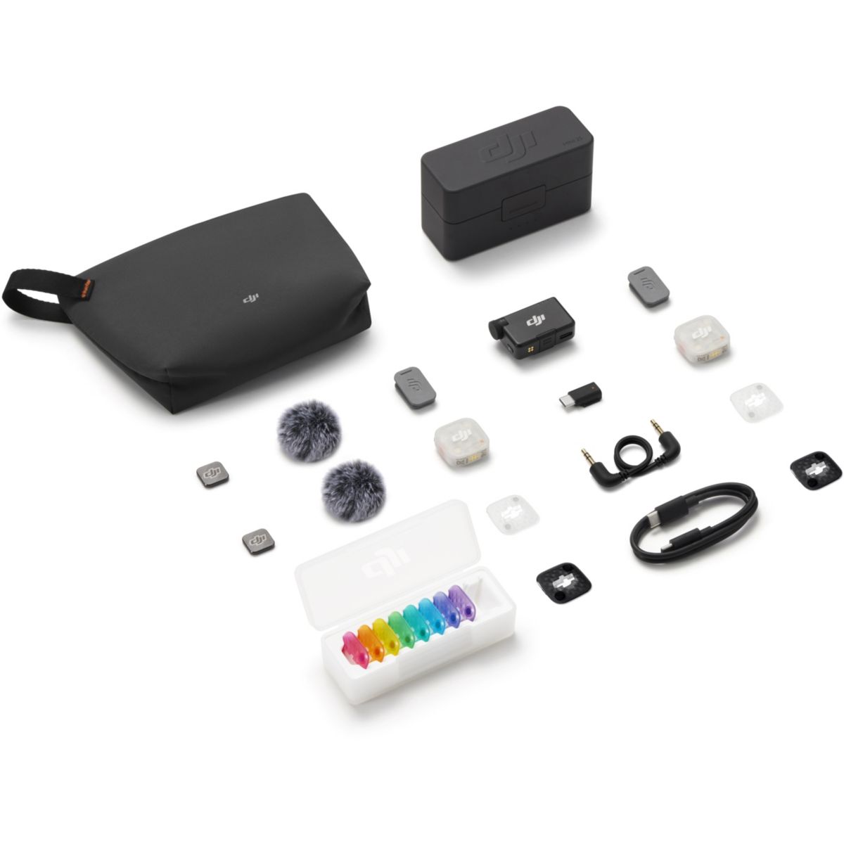 Micro cravate sans fil Mic Mini 2S (2TX + 1 RX + Charging Case) couleur unique, DJI