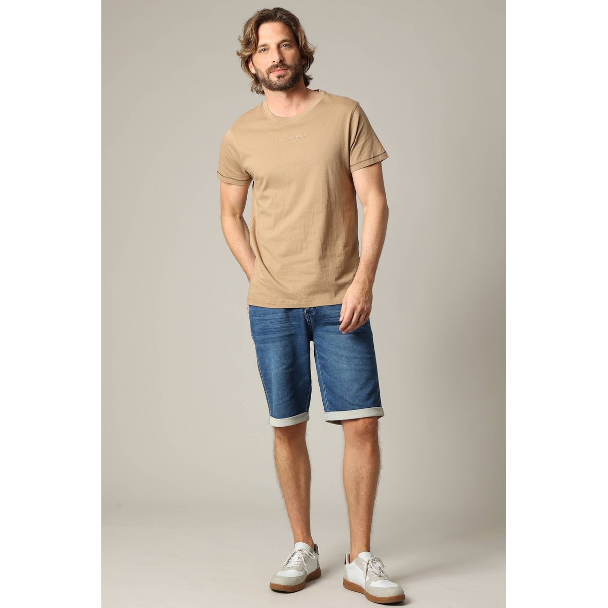 T-shirt en coton à manches courtes avec texte et graphs BOHO dune, DEELUXE