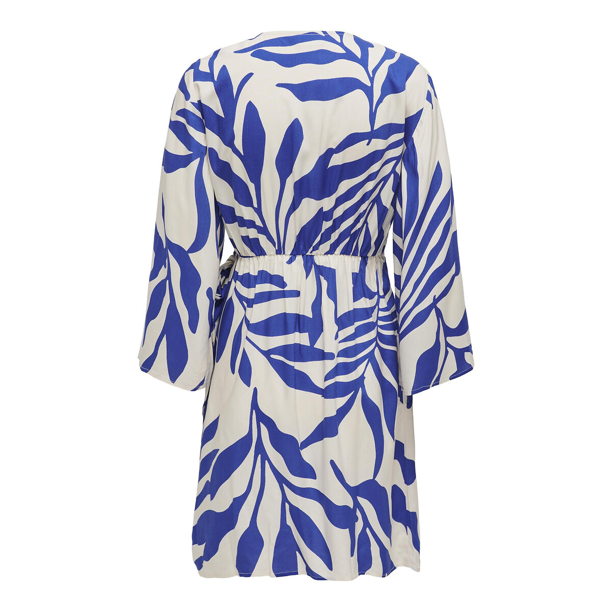 Robe portefeuille imprimée blanc/bleu, JDY