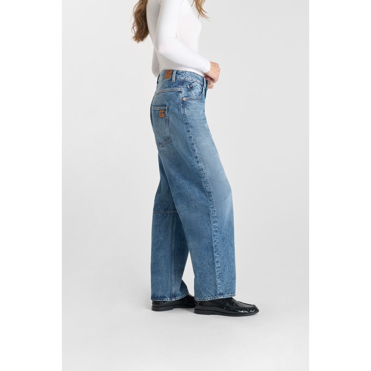 Jeans loose, large balloon , longueur 34 blue, LE TEMPS DES CERISES