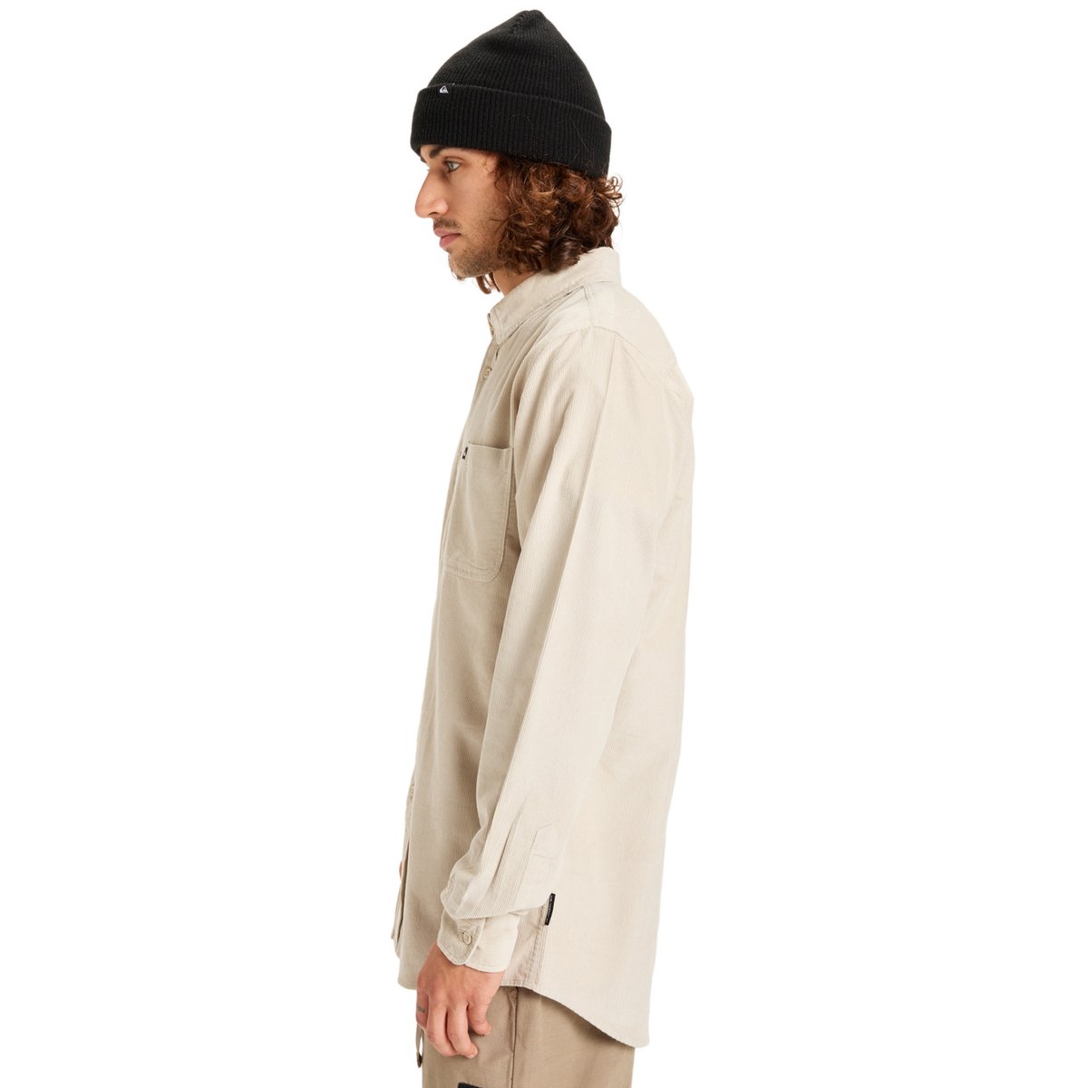 Chemise manches longues SMOKE TRAIL CORD gris moonstruck, QUIKSILVER