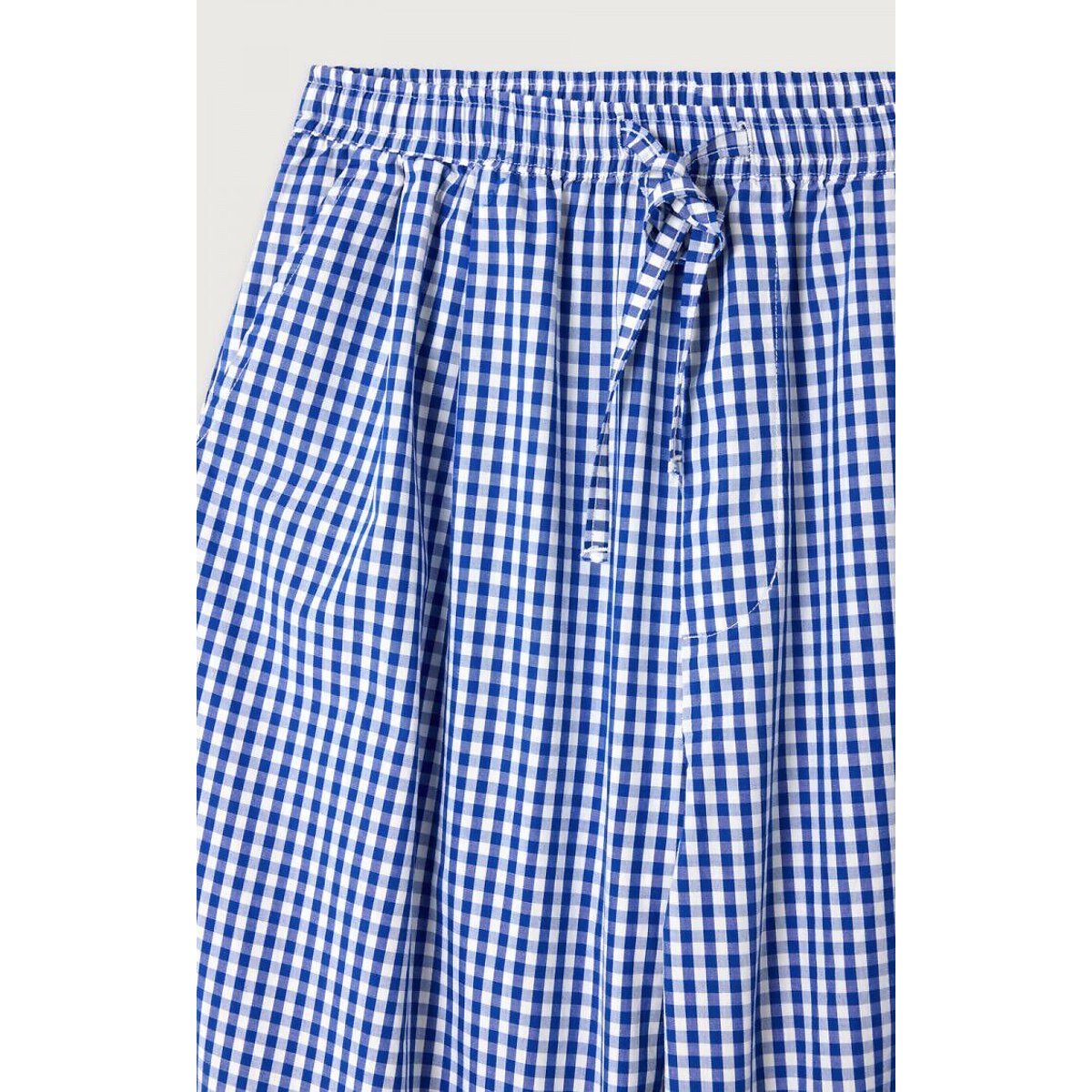 Pantaloni larghi in percalle, EKIROW vichy blu, AMERICAN VINTAGE