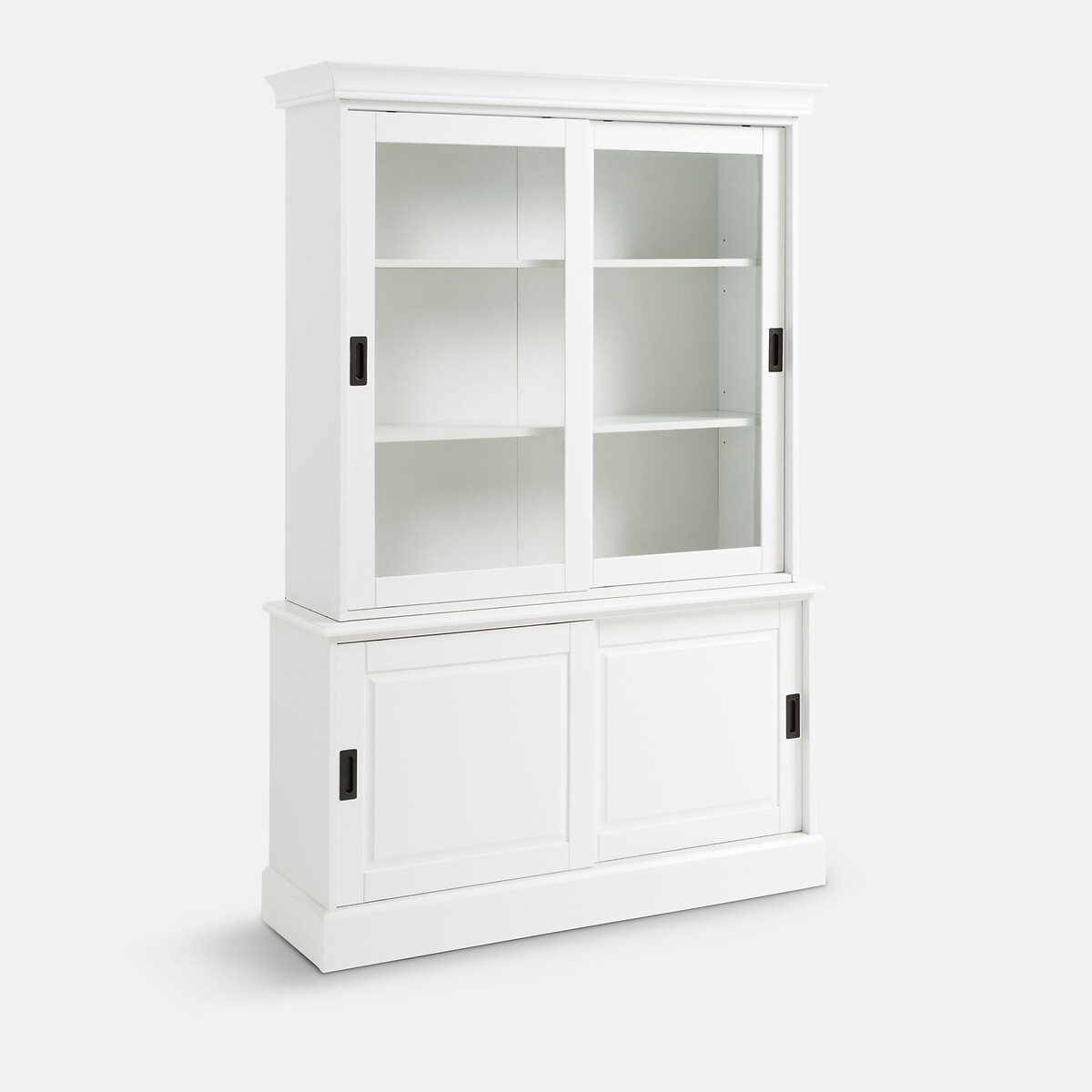 Buffet vaisselier, 2 portes, en pin massif et MDF, AUTHENTIC STYLE blanc, LA REDOUTE INTERIEURS