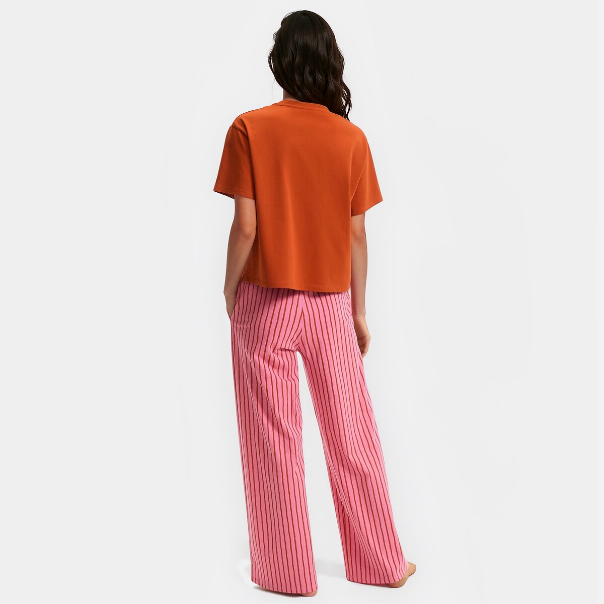 Pyjama en jersey de coton, manches courtes imprimé, LA REDOUTE COLLECTIONS