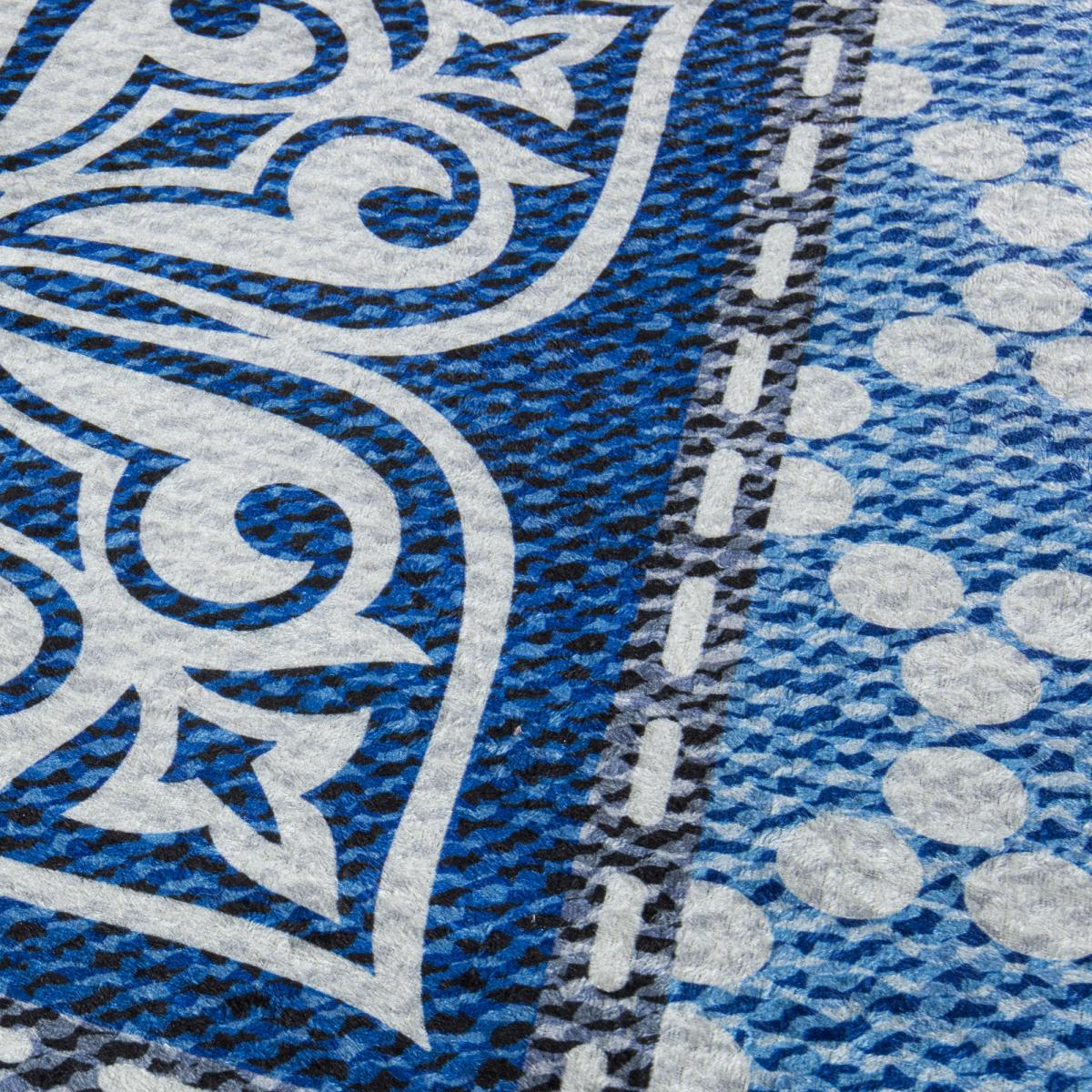 Tapis salon LYN11 6MEN facile d'entretien bleu, blanc, gris, UN AMOUR DE TAPIS