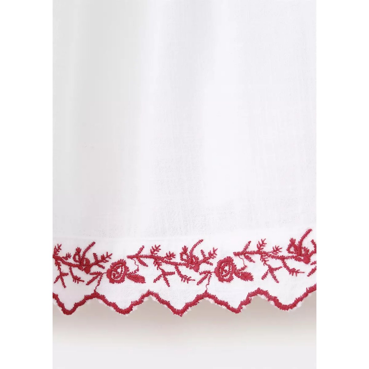 Blouse coton détails brodés festonnées blanc, MANGO BABY