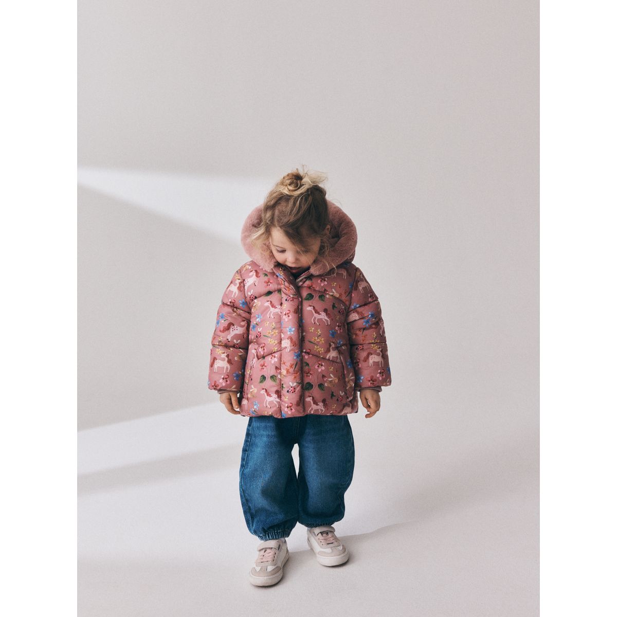 Manteau imperméable avec imitation fourrure rose, NEXT