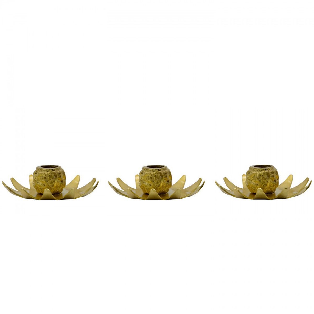 Lot de 3 bougeoirs en laiton Starry or, HOUSE DOCTOR