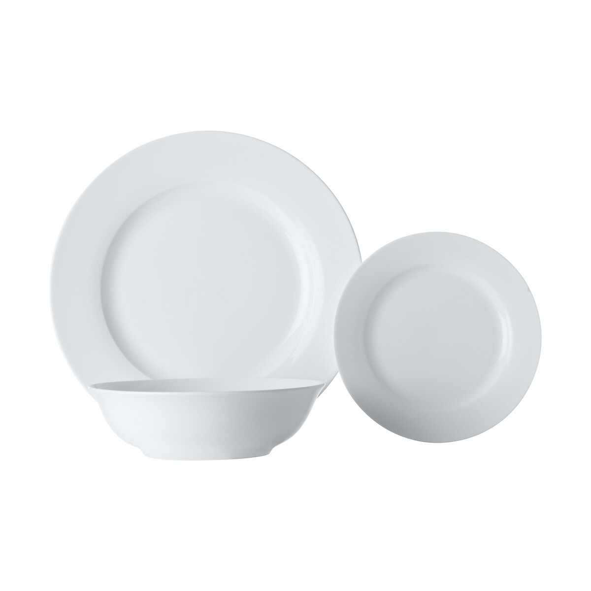 12-Piece White Basics European Dinner Set white, MAXWELL WILLIAMS
