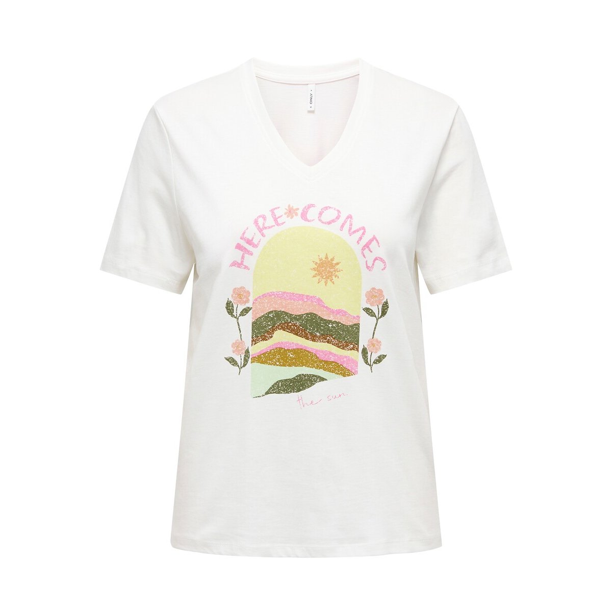 T-shirt imprimé, à manches courtes blanc sun, ONLY