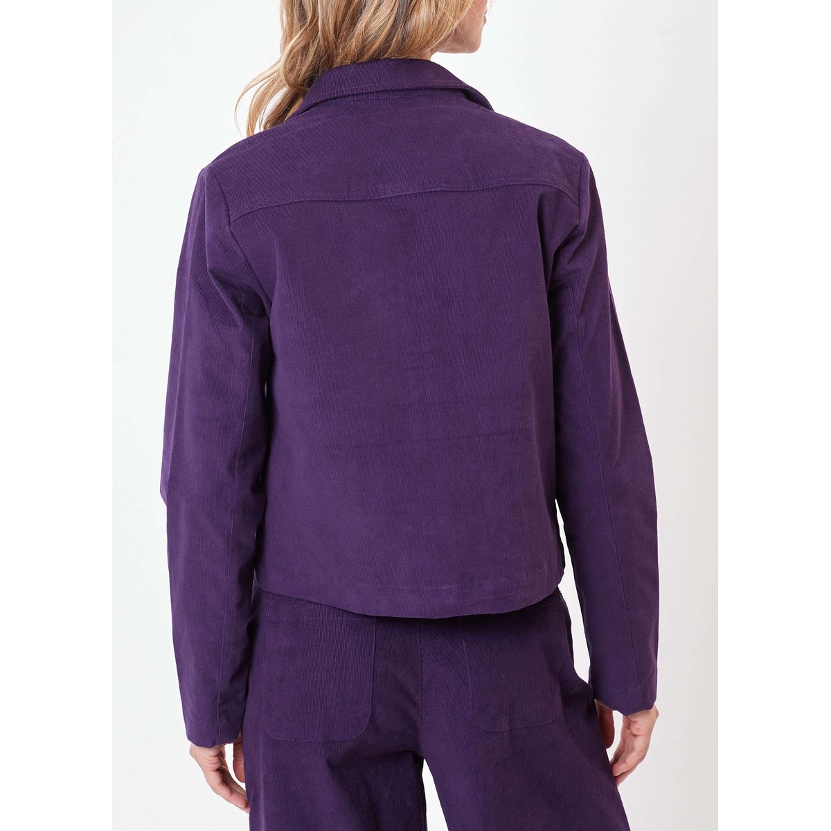 Veste courte en velours côtelé ALI violet foncé, PRINCESSE NOMADE