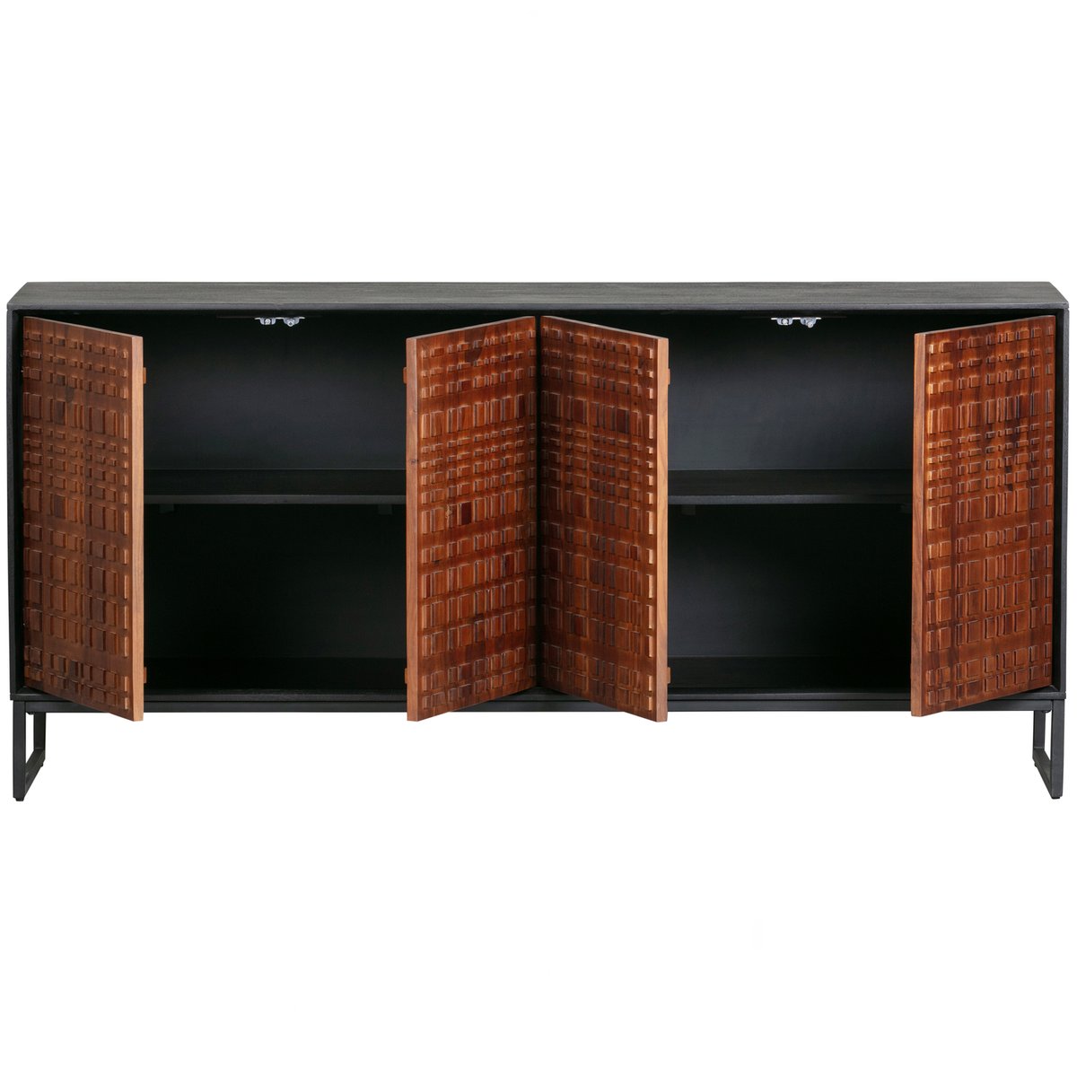 Buffet 4 portes en bois NUTS noyer, BEPUREHOME