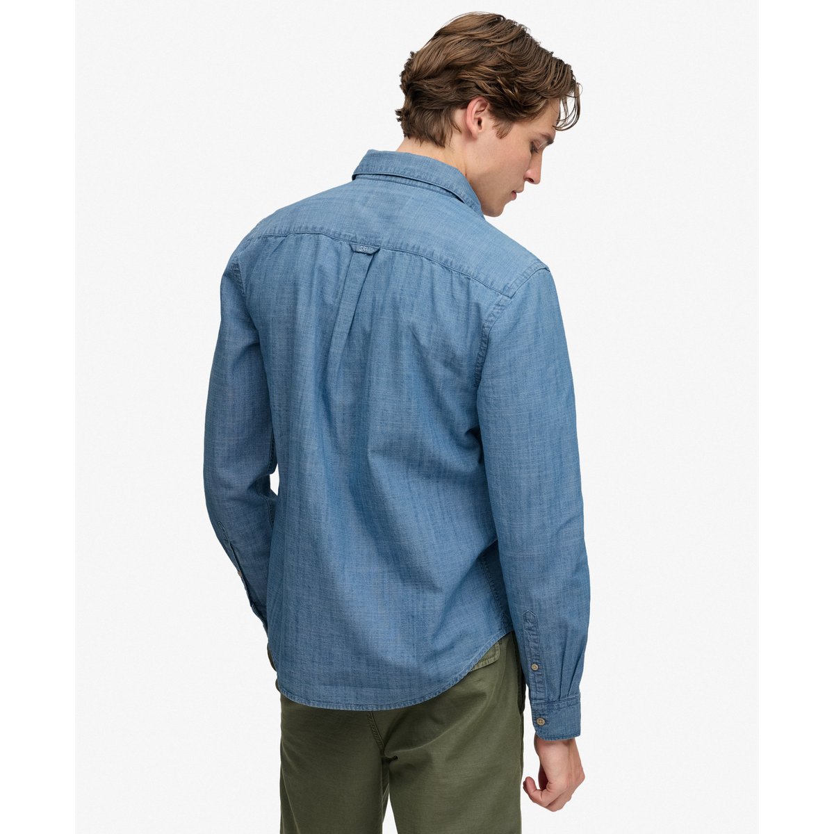 Chemise Chambray Essentials Coupe Décontractée indigo délavé, SUPERDRY
