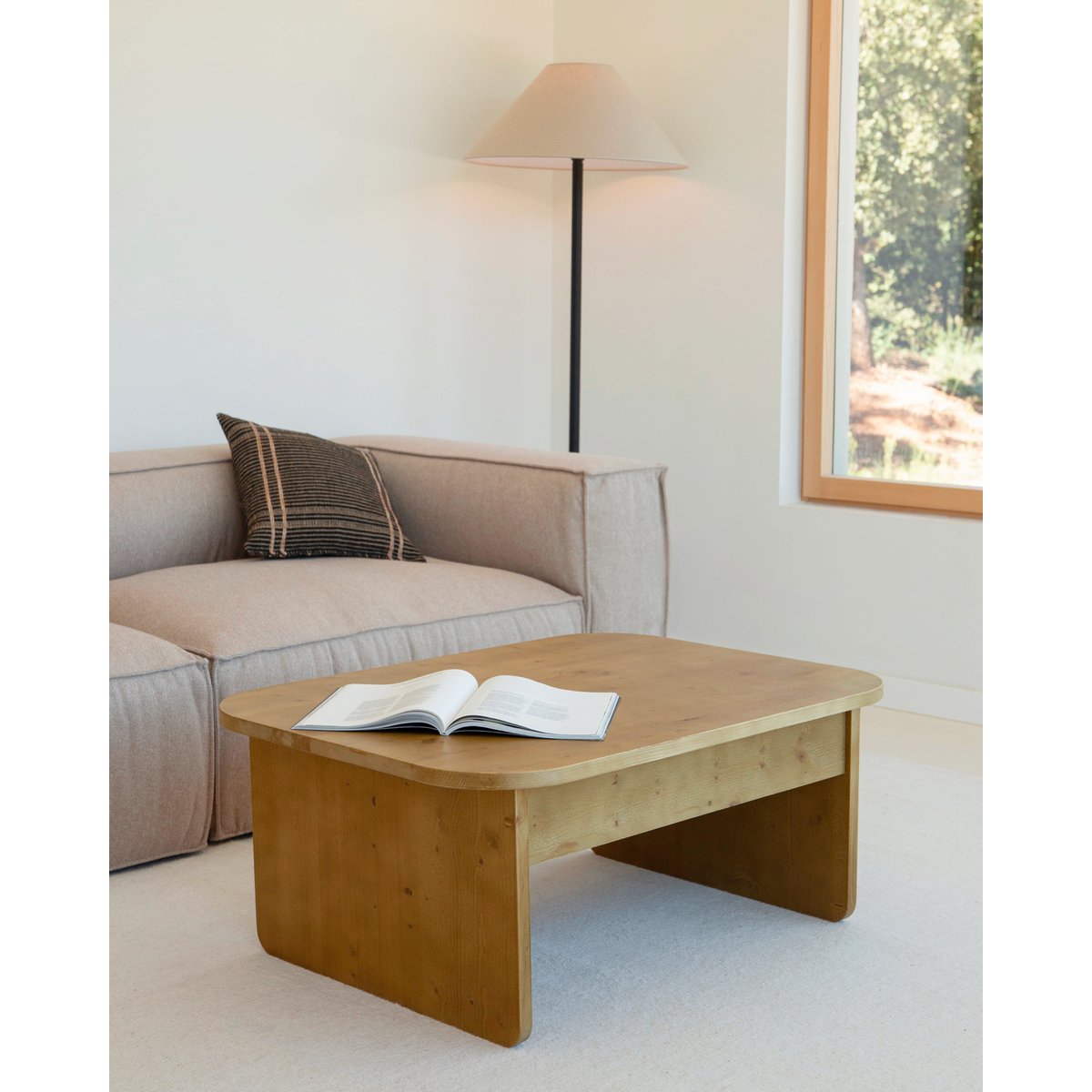 Table basse relevable en sapin beige - PALMIRA olivier, HANNUN