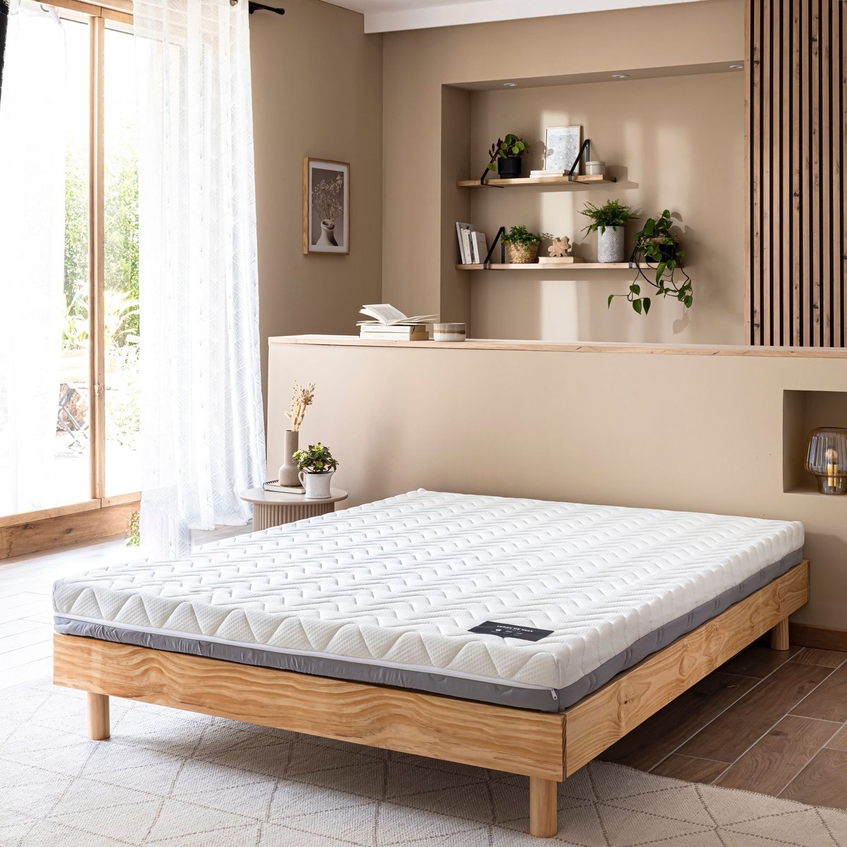 Matelas mémoire de forme 12 cm Infini couleur unique, TERRE DE NUIT