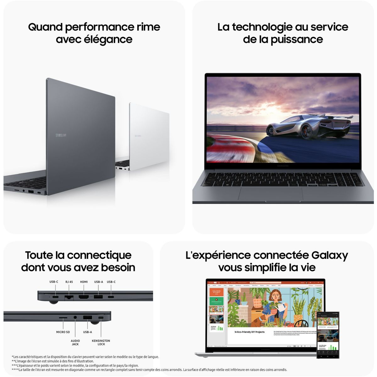 Ordinateur portable Galaxy Book4 15 i7 16Go 15,6" Intel Core i7 1355U 16 Go RAM LPDDR4x SSD 512 Go couleur unique, SAMSUNG
