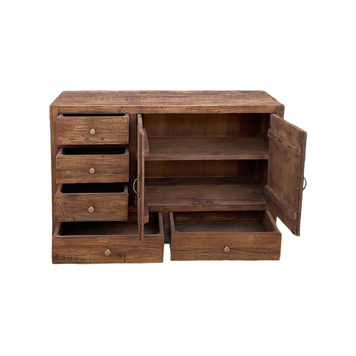 Buffet en bois recyclé INDRA bois foncé, MADE IN MEUBLES 