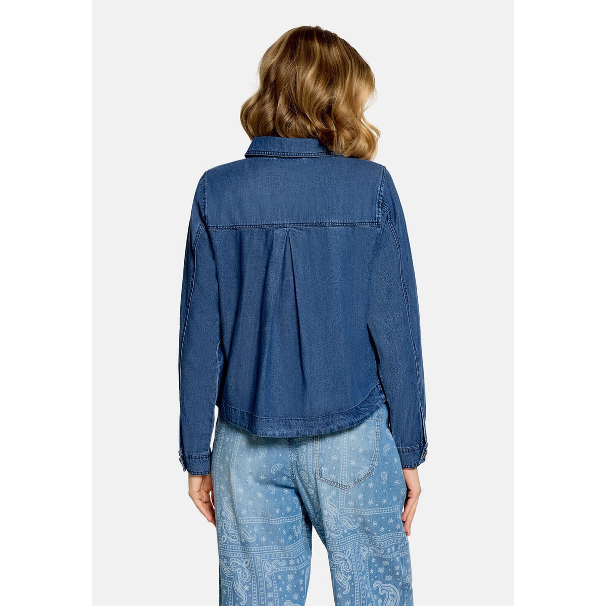 Veste en jean à poches plaquées bleu, CARTOON