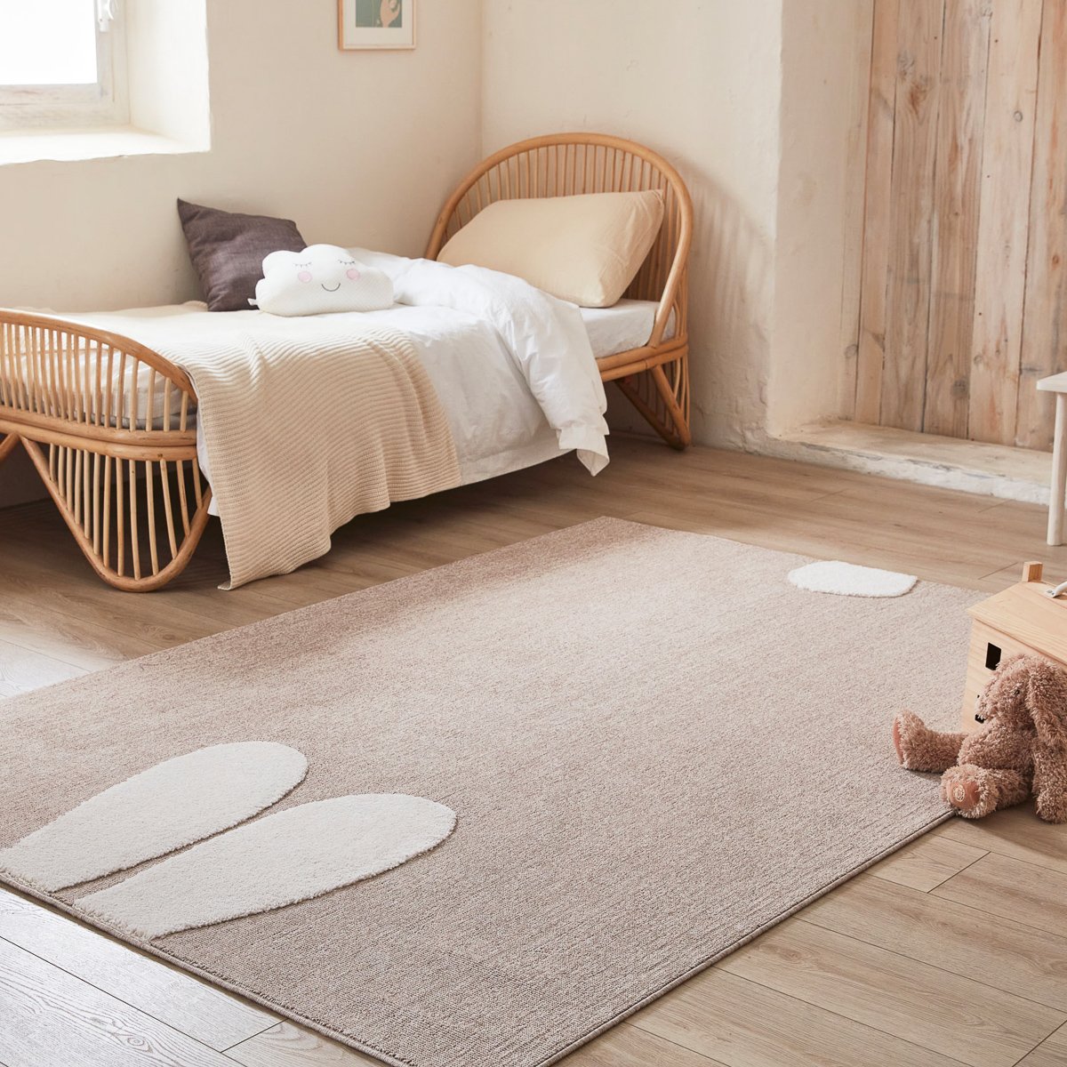 Tapis enfant BAMBI beige lapin, NAZAR RUGS
