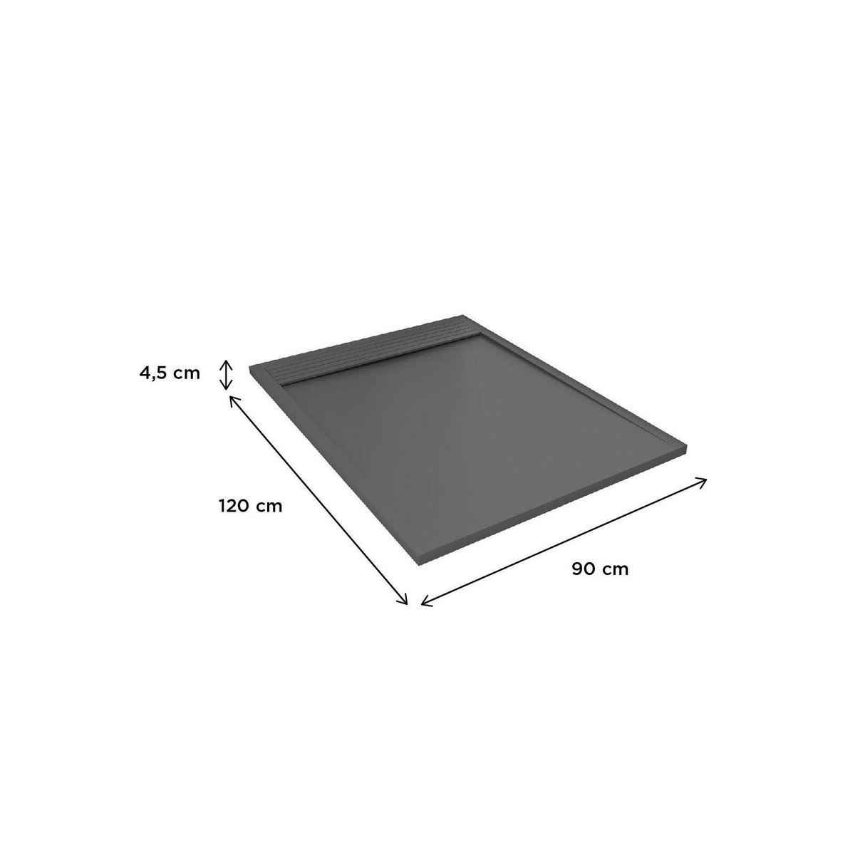Receveur de douche en béton extra-plat JOSEPH gris, MOB IN